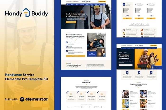 Handy Buddy – Handyman Services Elementor Pro Template Kit 1.0.0