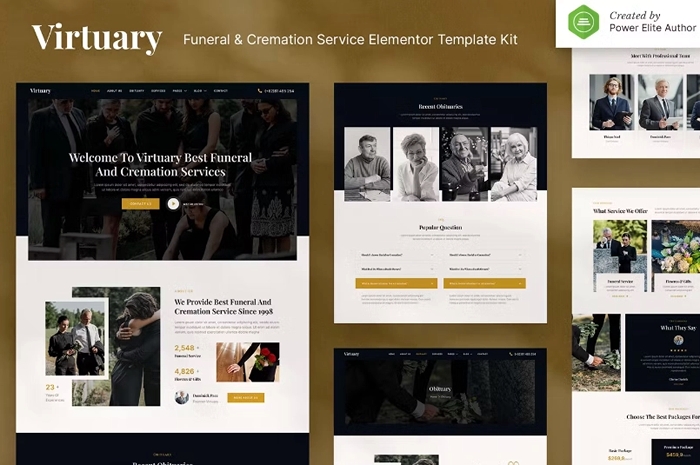 Virtuary – Funeral & Cremation Services Elementor Template Kit 1.0.0