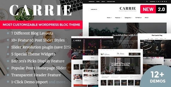 Carrie – Personal & Magazine WordPress Theme 2.0.1