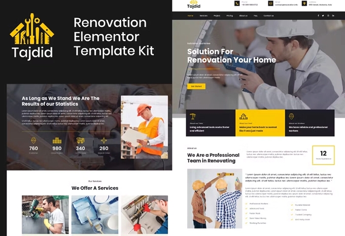 Tajdid – Renovation Elementor Template Kit 1.0.0