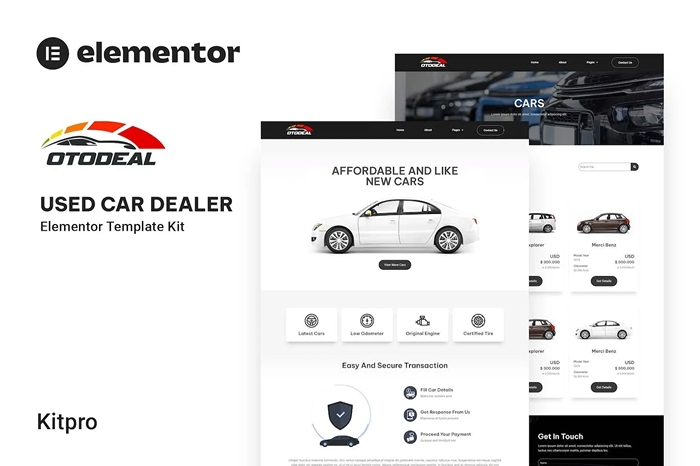 Otodeal – Used Car Dealer Elementor Template Kit 1.0.0