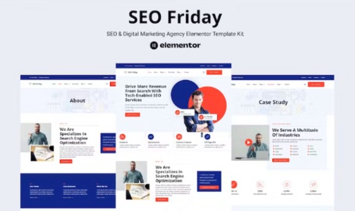 SEO Friday – SEO & Digital Marketing Agency Elementor Pro Template Kit 1.0.0