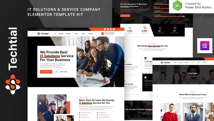 Techtial – IT Solutions & Services Company Elementor Template Kit 1.0.0