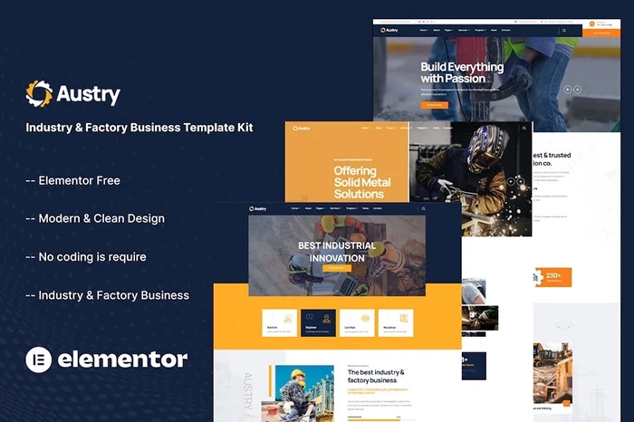 Austry – Industry & Factory Business Elementor Template Kit 1.0.0