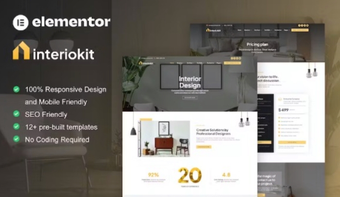 Interiokit – Interior Design & Architecture Elementor Template Kit 1.0.0