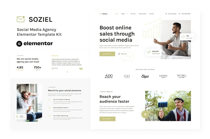 Soziel – Social Media Agency Elementor Template Kit 1.0.0