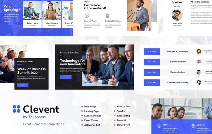 Clevent β Event & Conference Elementor Template Kit 1.0.0