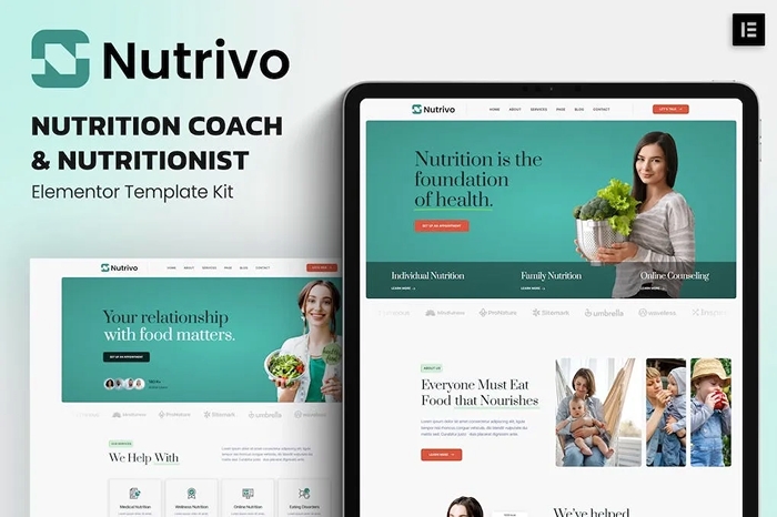 Nutrivo – Nutrition Coach & Nutritionist Elementor Template Kit 1.0.0