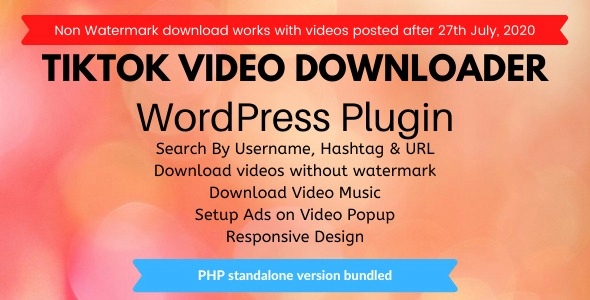 TikTok Video Downloader without Watermark WordPress Plugin 2.1.0