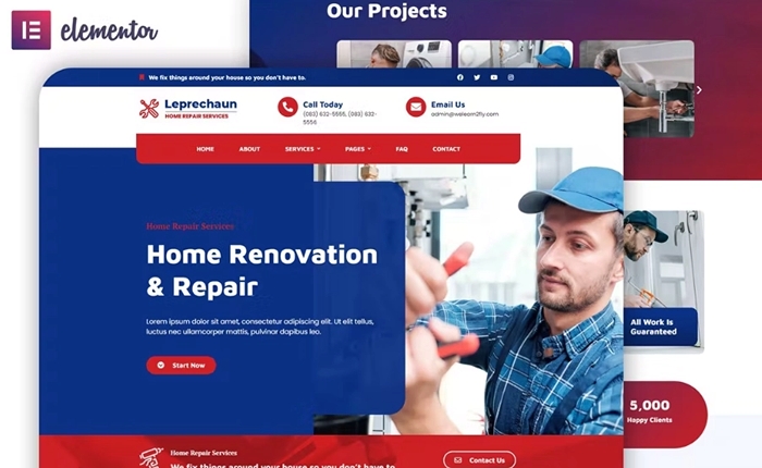 Leprechaun – Home Repair Elementor Template Kit 1.0.0