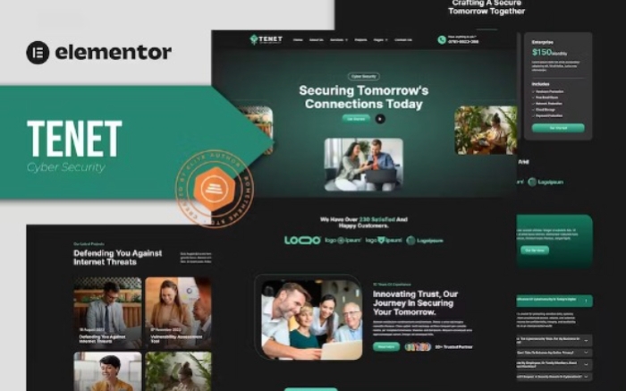 Tenet – Cyber Security Services Elementor Pro Template Kit 1.0.0
