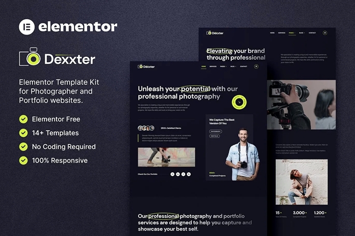 Dexxter – Photography & Portfolio Elementor Template Kit 1.0.0