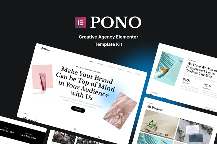 Pono – Creative Agency Elementor Template Kit 1.0.0