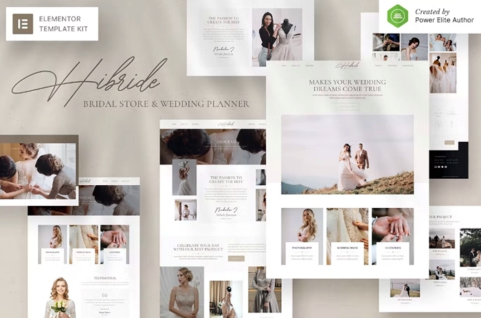 Hibride – Bridal Photography & Wedding Planner Elementor Template Kit 1.0.0