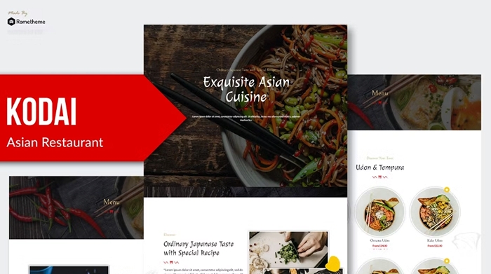 Kodai - Asian Restaurant Elementor Template Kit 1.0.0