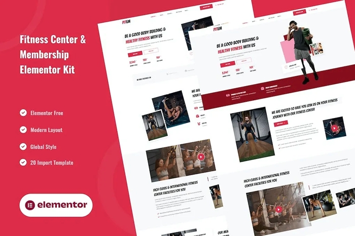 Pitem – Fitness Center & Membership Elementor Template Kit 1.0.0