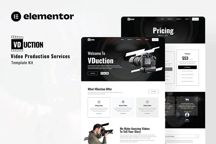 VDuction – Video Production Service Elementor Template Kit 1.0.0