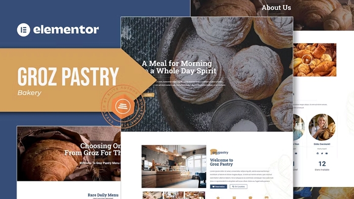 Groz Pastry – Bakery Elementor Template Kit 1.0.0