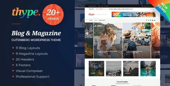 Thype – Personal Blog & Travel WordPress Theme 1.1.1