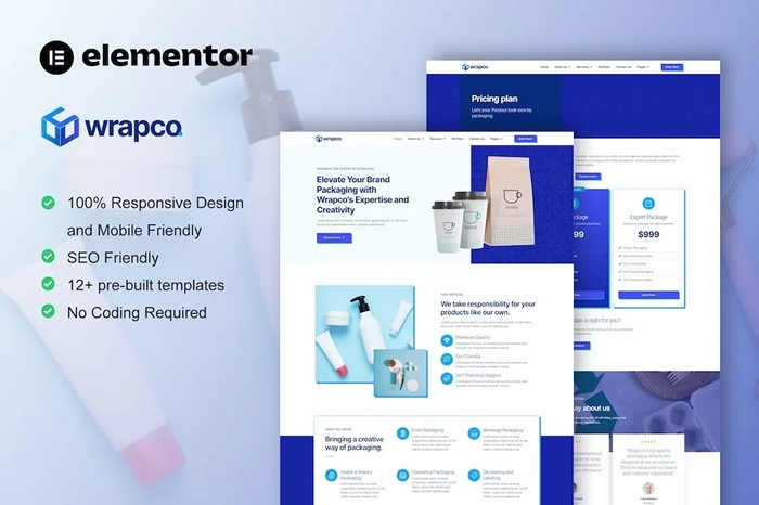 WrapCo – Packaging Company Elementor Template Kit 1.0.0