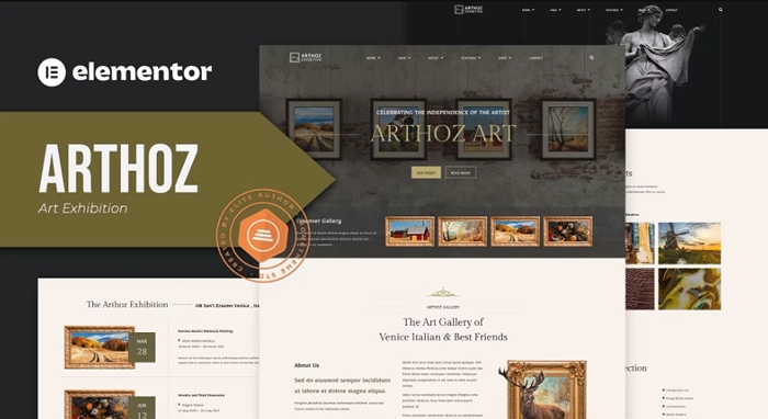 Arthoz – Art Exhibition Elementor Template kit 1.0.0