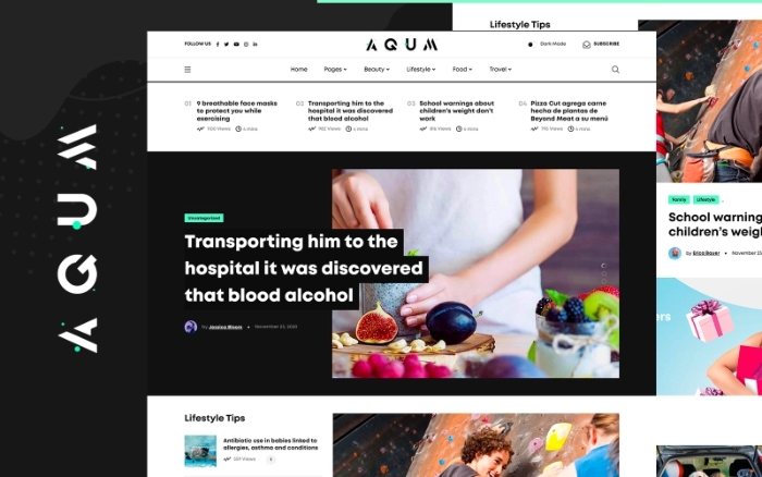Aqum – Contemporary News and Magazine WP Theme 1.0.0
