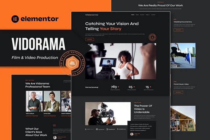 Vidorama – Film & Video Production Service Elementor Template Kit 1.0.0