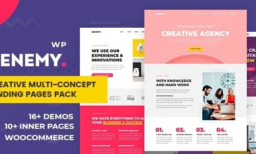 Genemy - Creative Multi Concept Landing Pages Pack With Page Builder 1.6.6