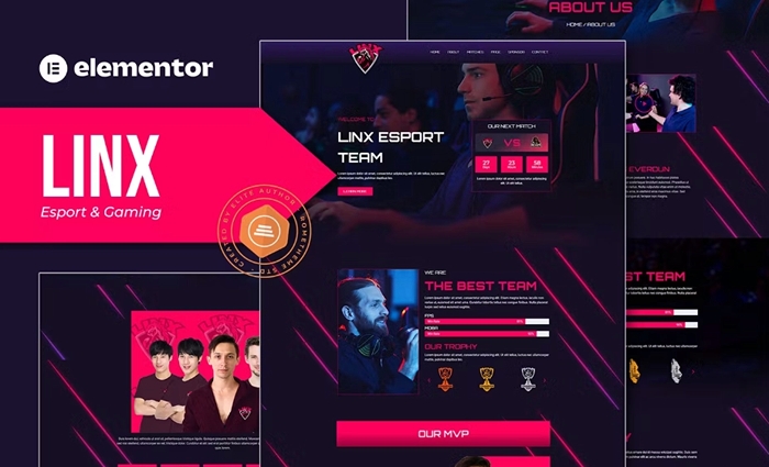 Linx – Esport & Gaming Elementor Template Kit 1.0.0