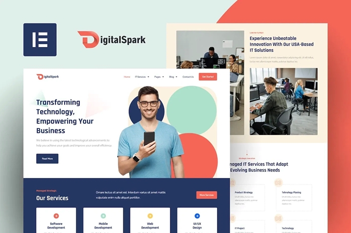 DigitalSpark – IT Services Elementor Template Kit 1.0.0