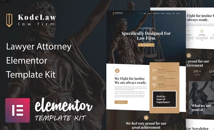 Kodelaw – Lawyer Attorney Elementor Template Kit 1.0.0