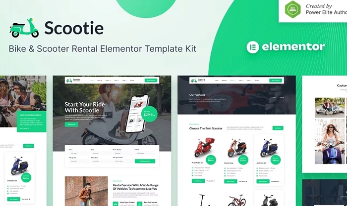 Scootie – Bike & Scooter Rental Elementor Template Kit 1.0.0