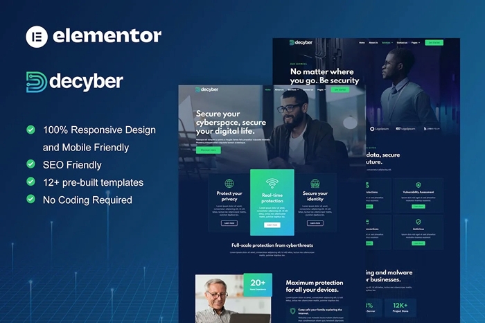 Decyber – Cyber Security Services Elementor Template Kit 1.0.0