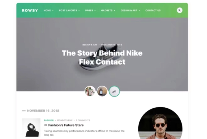 Rowsy – WordPress Blog Theme 1.1