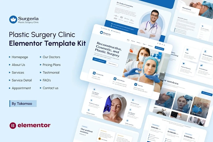 Surgeria – Plastic Surgery Clinic Elementor Template Kit 1.0.0