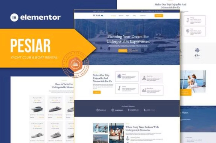 Pesiar – Yacht Club & Boat Rental Elementor Template Kit 1.0.0