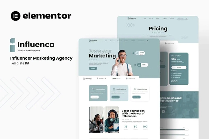 Influenca – Influencer Marketing Agency Elementor Template Kit 1.0.0