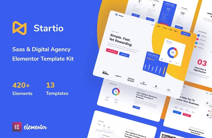 Startio – Saas & Digital Agency Elementor Template Kit 1.0.0