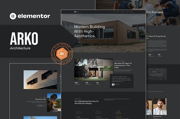 Arko – Architecture Elementor Template Kit 1.0.0