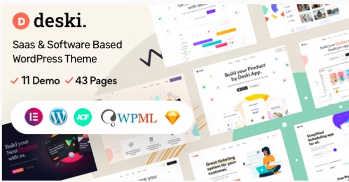 Deski – Modern Saas & Software landing page WordPress theme 1.4.1