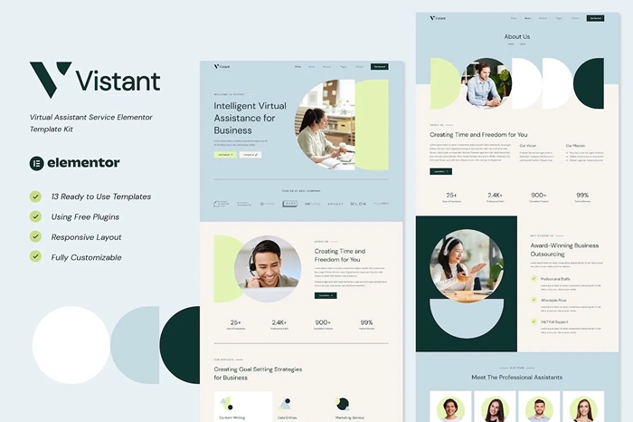 Vistant – Virtual Assistant Service Elementor Template Kit 1.0.0