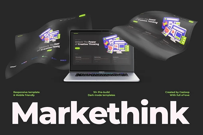 Markethink – Dark Mode Digital Marketing Agency Elementor Template Kit 1.0.0
