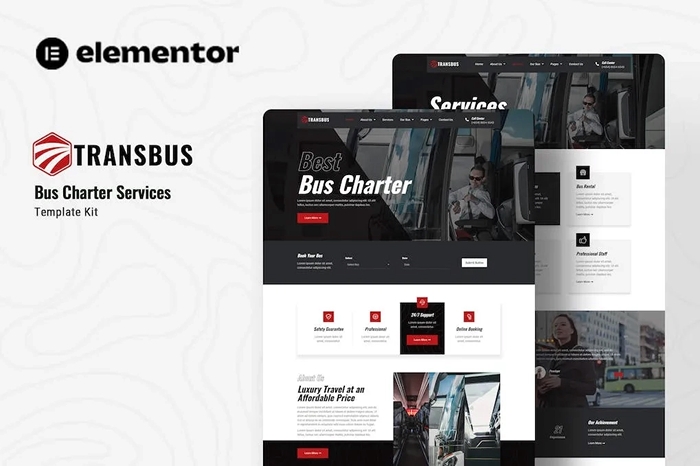 Transbus – Bus Charter Service Elementor Template Kit 1.0.0