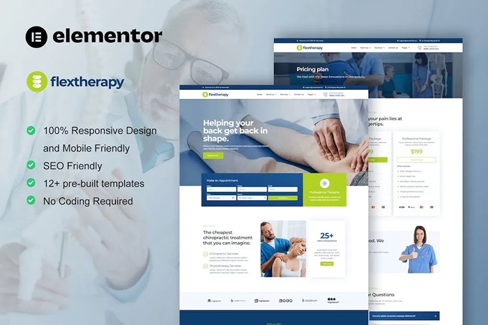 FlexTherapy - Chiropractic & Physiotherapy Elementor Template Kit 1.0.0