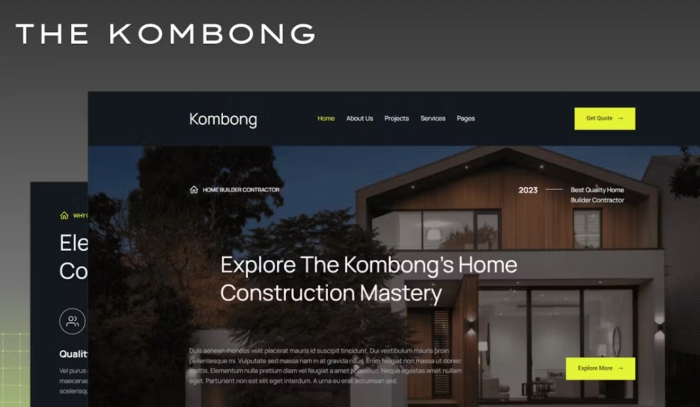 The Kombong – Modern Real Estate Agent Elementor Template Kit 1.0.0