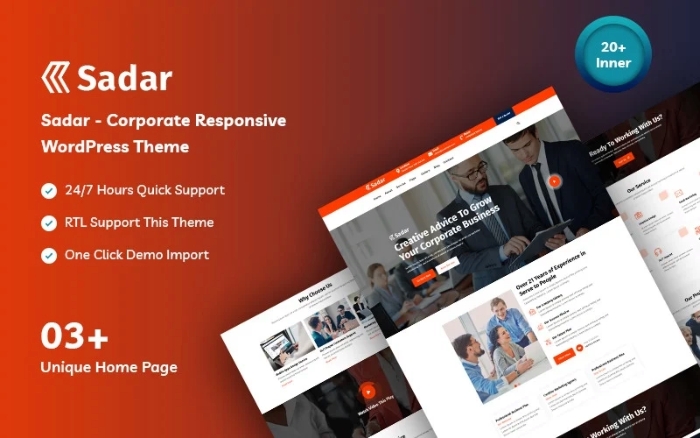 Sadar Corporate & Business WordPress Theme 1.0.0