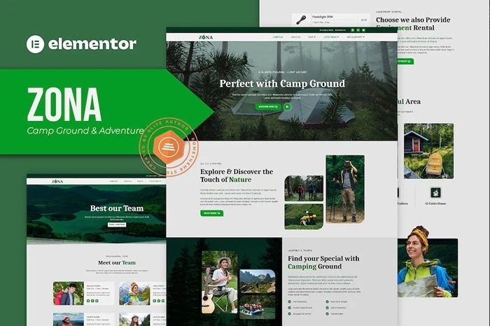 Zona – Camp Ground & Adventure Elementor Template Kit 1.0.0