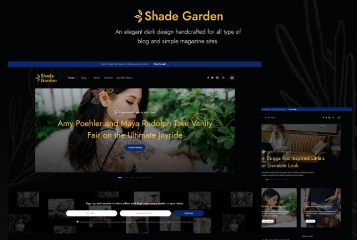 Shade Garden Blog - Creative Blog WP Theme 1.0.0
