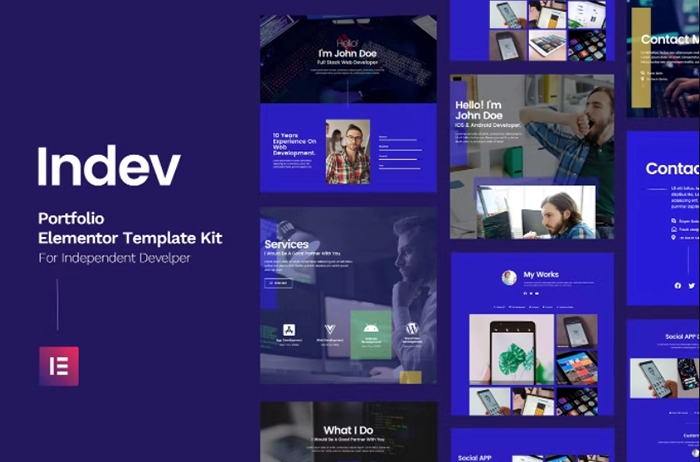 Indev – Portfolio Elementor Template Kit For Developer 1.0.0
