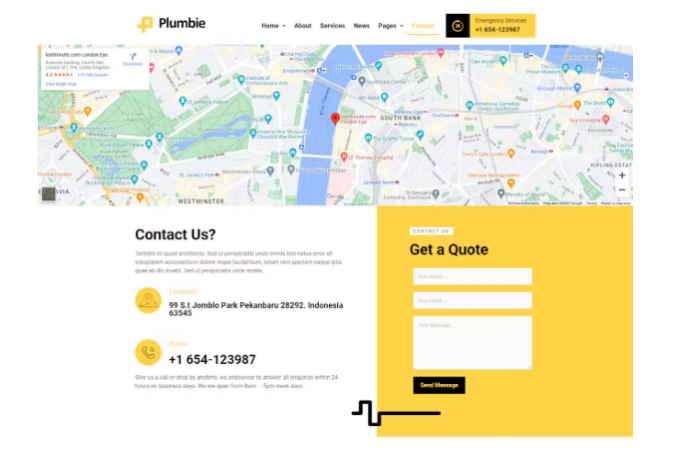 Plumbie – Plumber Services Elementor Template Kit 1.0.0